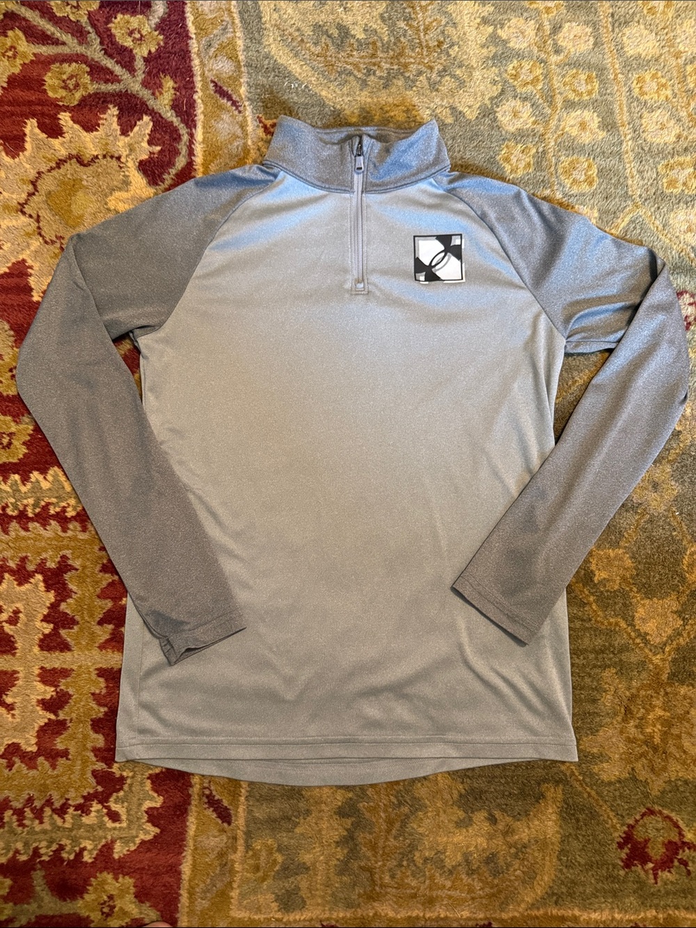 Under Armour Two-tone Gray Quarter-Zip Performance Top